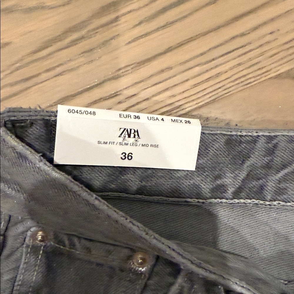 Zara Shimmering Gray Pants - Picture 3 of 5